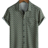 Men's Green Geometric Print Shirt