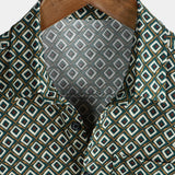 Men's Green Geometric Print Shirt