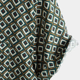 Men's Green Geometric Print Shirt