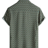Men's Green Geometric Print Shirt