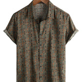 Brown Men's Boho Paisley Shirt