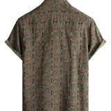 Brown Men's Boho Paisley Shirt