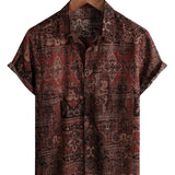 Brown Men's Western Paisley Shirt