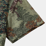 Men's Green Vintage Forest Print Shirt