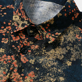 Lloyd Men's Short Sleeve Shirt with Flowers – Navy
