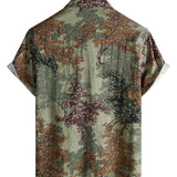 Men's Green Vintage Forest Print Shirt