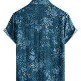 Men's Blue Watercolour Floral Shirt