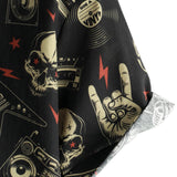 Men's Black Hawaiian Shirt in Punk Rock Style