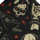 Men's Black Hawaiian Shirt in Punk Rock Style