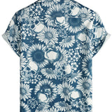 Gordon Men's Short Sleeve Hawaiian Shirt with Skull Print – Navy