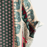 Green Men's Shirt with Elephants