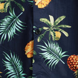 Stuart Men's Short Sleeve Hawaiian Shirt with Pineapple Print – Navy