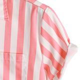 Men's Pink Shirt with Flamingos and Stripes