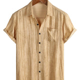 Men's Striped Shirt with Chest Pocket