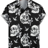 Black Men's Punk Rock Hawaiian Shirt