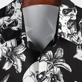 Black Men's Punk Rock Hawaiian Shirt