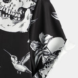 Black Men's Punk Rock Hawaiian Shirt