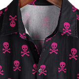 Men's Pink Punk Rock Skull Shirt