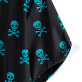 Ross Men's Skull Motif Short Sleeve Shirt – Black