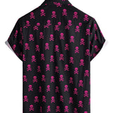 Men's Pink Punk Rock Skull Shirt
