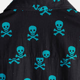 Ross Men's Skull Motif Short Sleeve Shirt – Black