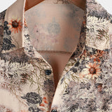 Stuart Men's Retro Floral Short Sleeve Shirt – Beige