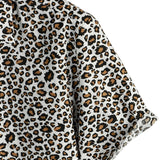 Norman Men's Short Sleeve Shirt with Leopard Print – White