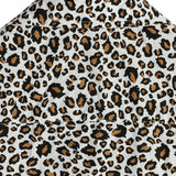 Norman Men's Short Sleeve Shirt with Leopard Print – White