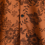 Men's Brown Vintage Shirt with Floral Pattern