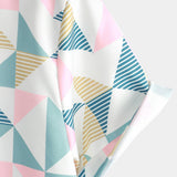 White Men's Shirt with Geometric Triangles