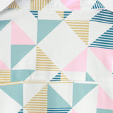 White Men's Shirt with Geometric Triangles