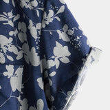 Bruce Retro Men's Short Sleeve Shirt with Flowers – Navy
