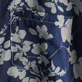 Bruce Retro Men's Short Sleeve Shirt with Flowers – Navy