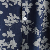 Bruce Retro Men's Short Sleeve Shirt with Flowers – Navy