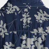 Bruce Retro Men's Short Sleeve Shirt with Flowers – Navy