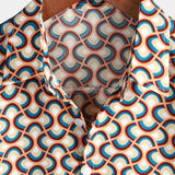 Men's Yellow Retro Circle Print Shirt