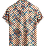 Men's Yellow Retro Circle Print Shirt