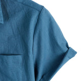 Blue Men's Short Sleeve Casual Shirt