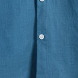 Blue Men's Short Sleeve Casual Shirt