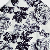 Bruce Men's Skull and Floral Short Sleeve Shirt – Black