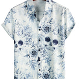 Men's Grey Skull Print Shirt