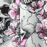 Men's Pink Shirt with Skulls and Flowers