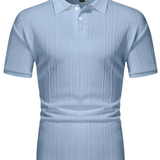 Men's Summer Polo Shirt with Button Placket