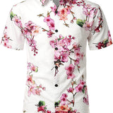 Men's White Floral Short Sleeve Shirt