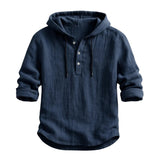 Stuart Men's Hooded Linen-Blend Shirt