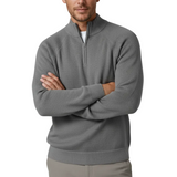 Men's Zip Mock-Neck Sweater – Grey
