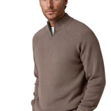 Men's Zip Mock-Neck Sweater – Taupe