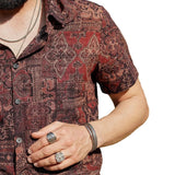 Brown Men's Western Paisley Shirt