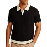 Men's Textured Wave Polo Shirt