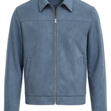 Men's Micro Suede Jacket – Light Blue